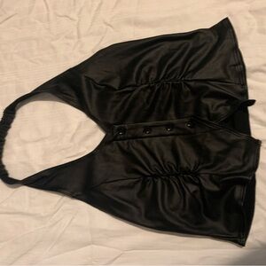 SHEIN Black Halter Crop Top